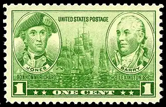 Barry and John Paul Jones on a U.S. postage stamp, Issue of 1936