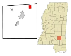 Location of Sandersville, Mississippi