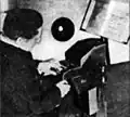 Jörg Mager playing the Gral Bells, c. 1938, photographer unknown, PIX Magazine[9]