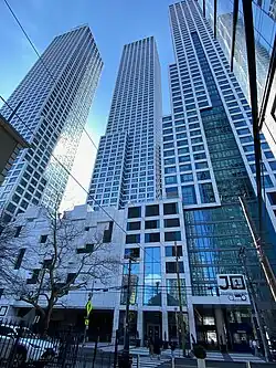 The complex: Tower Three (left), Tower Two (middle), Tower One (right)