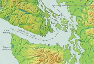 Possession Sound is located in Strait of Juan de Fuca
