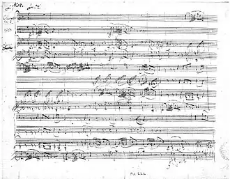 manuscript of Mozart's Trio K498