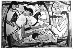 Life's Struggle (ജീവിത സമരം), date unknown. Oil on canvas.[4]