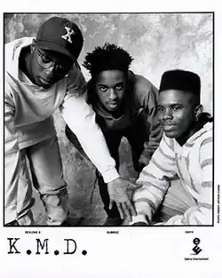 KMD circa 1991; left to right: Zev Love X, Subroc, and Onyx