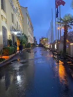 Kadir Has University main garden at night