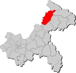 Location of Kaizhou in Chongqing