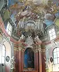 Illusionistic ceiling painting in Chapel of Corpus Christi in Olomouc