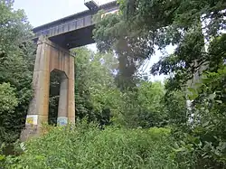 Kayaderosseras Creek below Ballston Spa crossed by railroad trestle