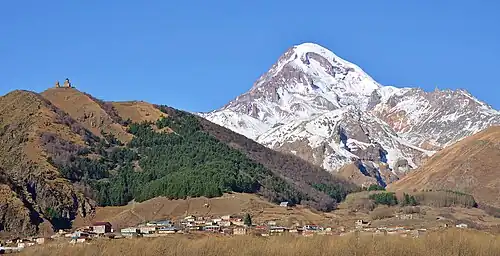 Mount Kazbegi in the Autumn