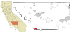Location in Southwest Kern County and the state of California