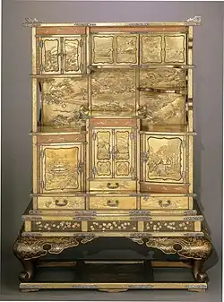 Lacquer cabinet with landscape scenes, Khalili Collection of Japanese Art