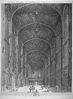 Engraving of the interior of the Chapel by David Loggan, published 1690