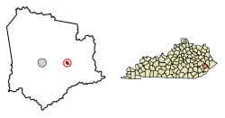 Location in Knott County, Kentucky