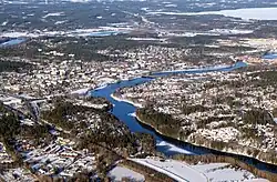 Aerial photo of Kuusankoski area of Kouvola