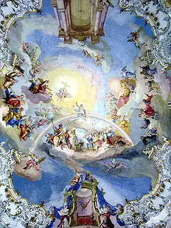 Ceiling of the Wieskirche by Johann Baptist Zimmermann (1745–1754)