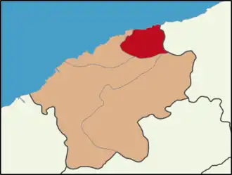 Map showing Kurucaşile District in Bartın Province