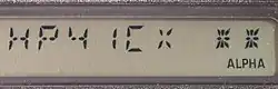 Fourteen-segment characters on Hewlett-Packard's HP-41 range of programmable engineering calculators from the late 1970s