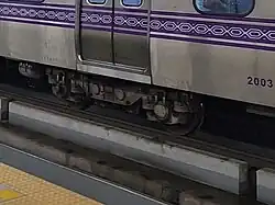 Bolsterless bogie of the 2000 class