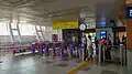 Fare gates at the LRT station