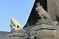 The lions surmounting the pillars of the entrance gate