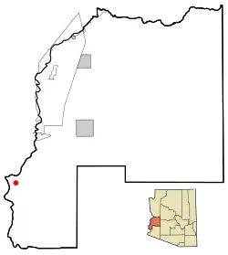 Location in La Paz County and the state of Arizona