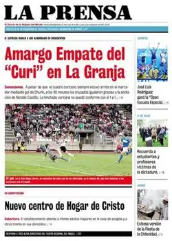 Front page of La Prensa's 9 September 2013 edition.