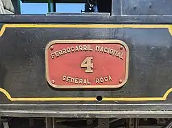 La Trochita locomotive numberplate