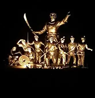 Statue of Ahom general Lachit Borphukan, known for his leadership in the 1671 Battle of Saraighat.