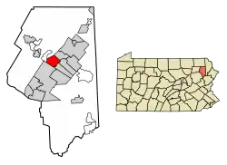 Location of Dickson City in Lackawanna County, Pennsylvania