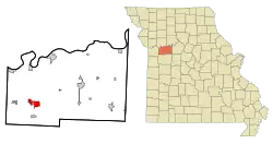 Location of Odessa, Missouri