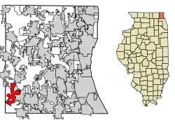 Location of Lake Barrington in Lake County, Illinois.