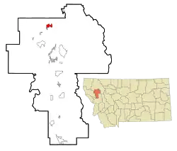 Location of Rollins, Montana