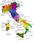 Main dialectal groups of Italy