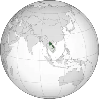 Location of Kingdom of Laos