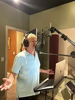 Larry Dvoskin singing in the studio, 2024