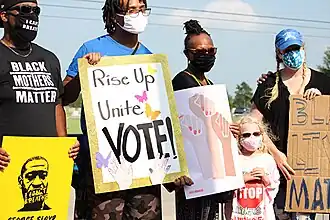 Along Floyd's funeral procession route in Pearland, Texas, on June 9, 2020