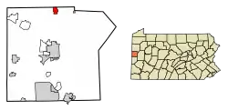 Location in Lawrence County, Pennsylvania