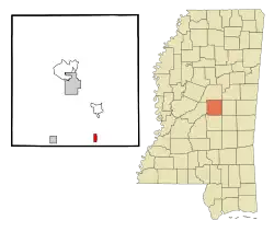 Location of Walnut Grove, Mississippi