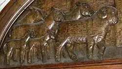 Durst's carving over the South Porch, Manchester Cathedral