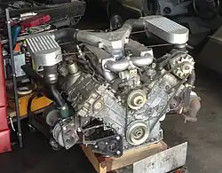 Twin-turbocharged engine used by Legend Industries for a twin-turbo test vehicle