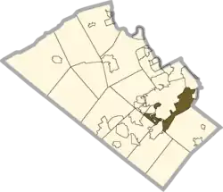 Location of Salisbury Township in Lehigh County, Pennsylvania