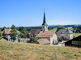 The center and church of Les Fontenelles