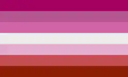 Pink lesbian flag with colors copied from the lipstick lesbian flag