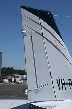 Rudder and trim tab on a light aircraft