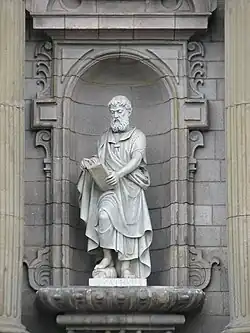 Sculpture of Saint Matthew on the main portal.