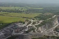 Limestone quarry at Cedar Creek, Virginia, US