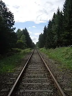 Somonino–Kartuzy railway between Kartuzy and Leszno Kartuskie