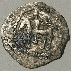 Lithuanian Denar of Jogaila with horseman, minted in the 14th century