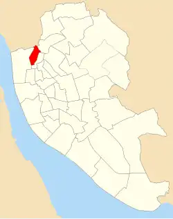 Map of the 1953 boundaries of Melrose ward