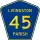 Parish Road 45 marker